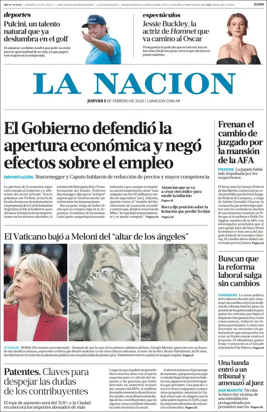 Evolucion Streaming | FM TENTACIÓN BRAGADO - Tapa del diario Nacion